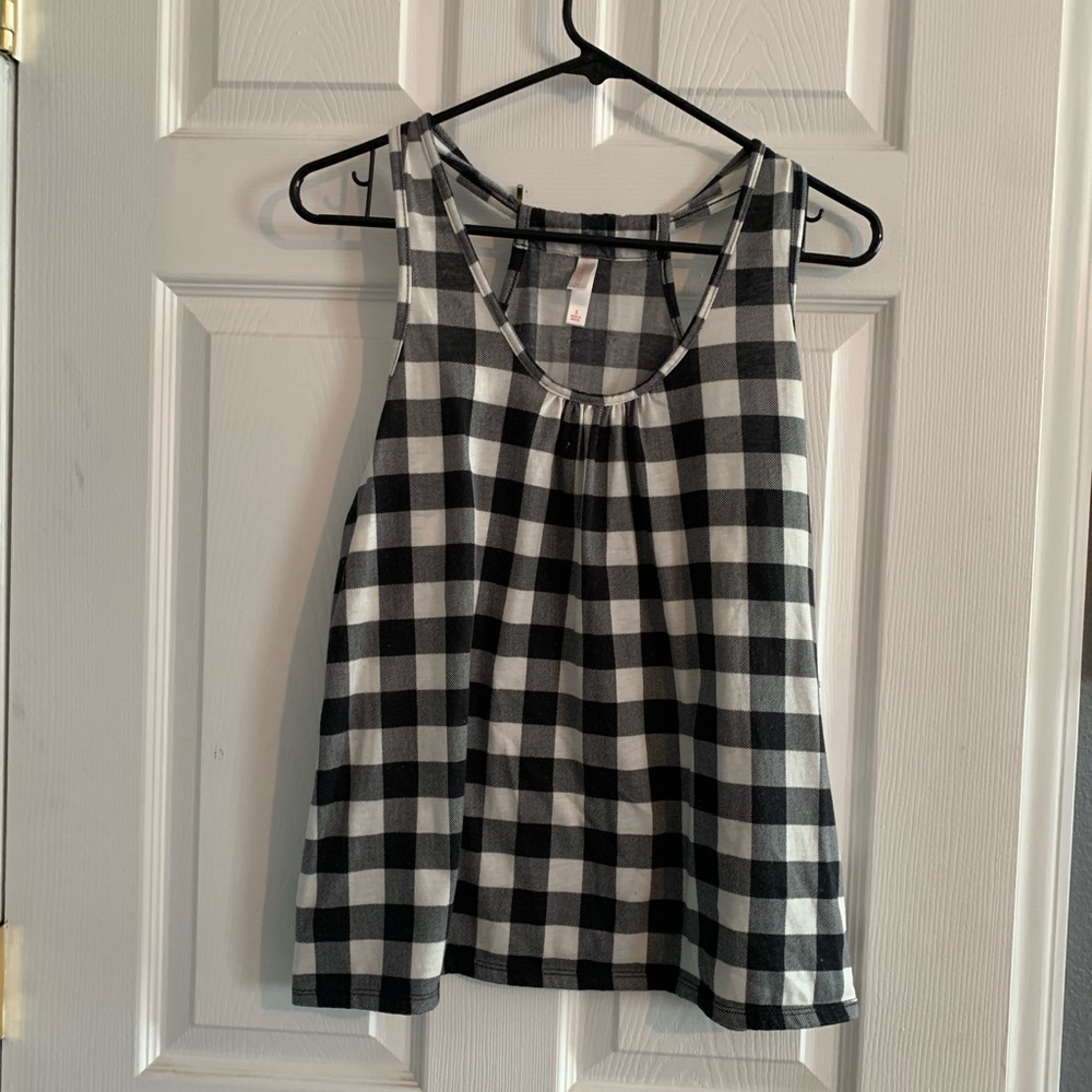 Xhiliration Plaid Tank Top